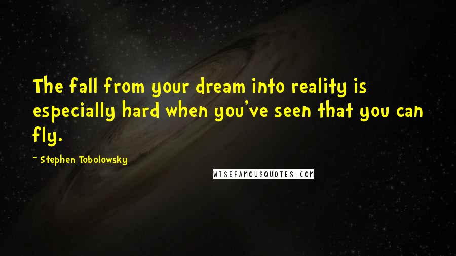 Stephen Tobolowsky Quotes: The fall from your dream into reality is especially hard when you've seen that you can fly.