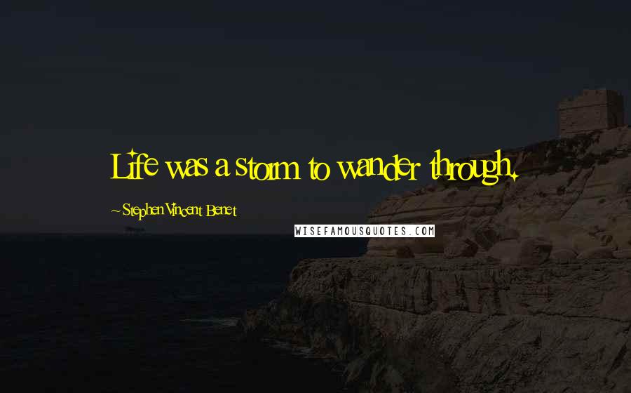 Stephen Vincent Benet Quotes: Life was a storm to wander through.