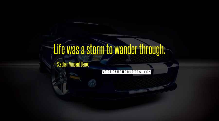 Stephen Vincent Benet Quotes: Life was a storm to wander through.