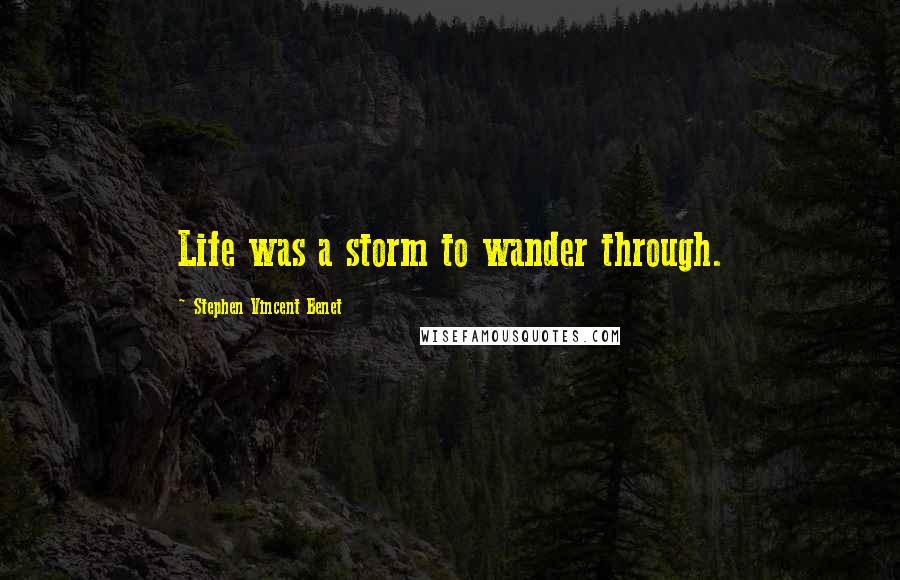 Stephen Vincent Benet Quotes: Life was a storm to wander through.