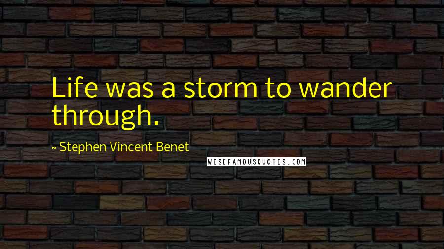 Stephen Vincent Benet Quotes: Life was a storm to wander through.