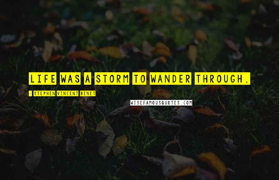 Stephen Vincent Benet Quotes: Life was a storm to wander through.