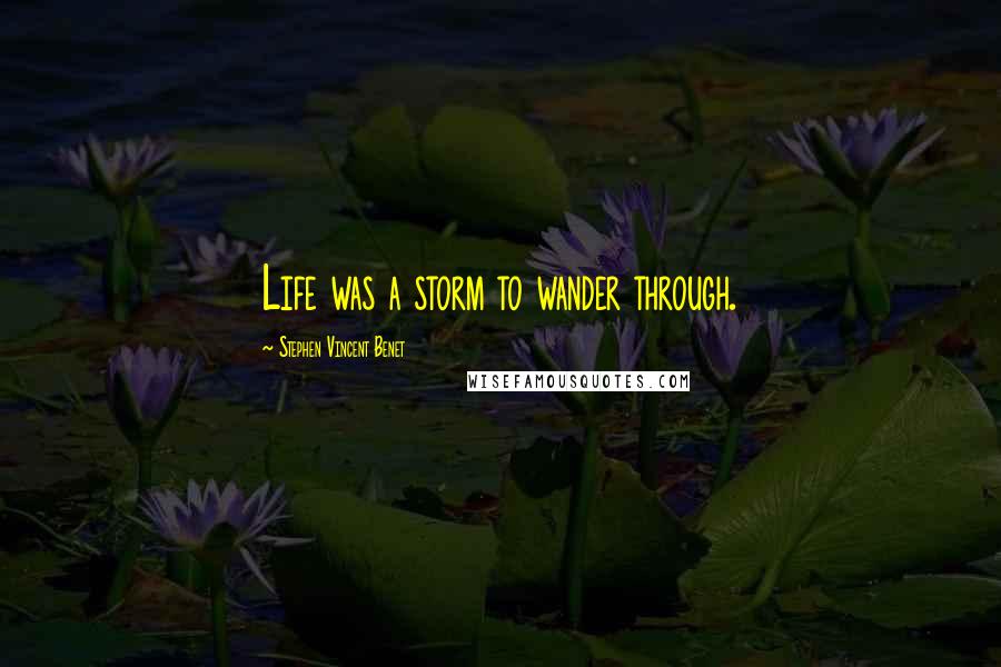 Stephen Vincent Benet Quotes: Life was a storm to wander through.