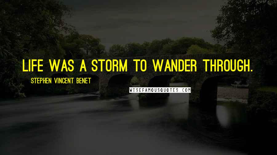 Stephen Vincent Benet Quotes: Life was a storm to wander through.