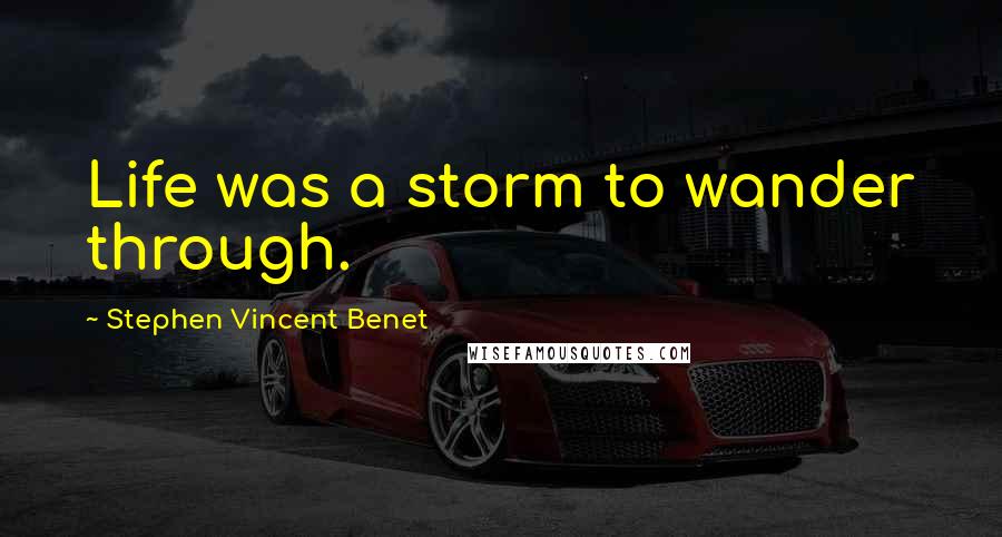 Stephen Vincent Benet Quotes: Life was a storm to wander through.