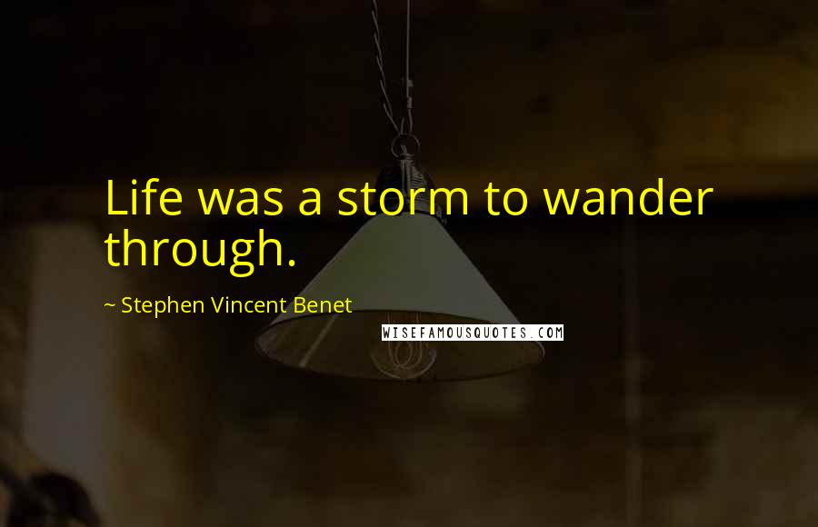 Stephen Vincent Benet Quotes: Life was a storm to wander through.