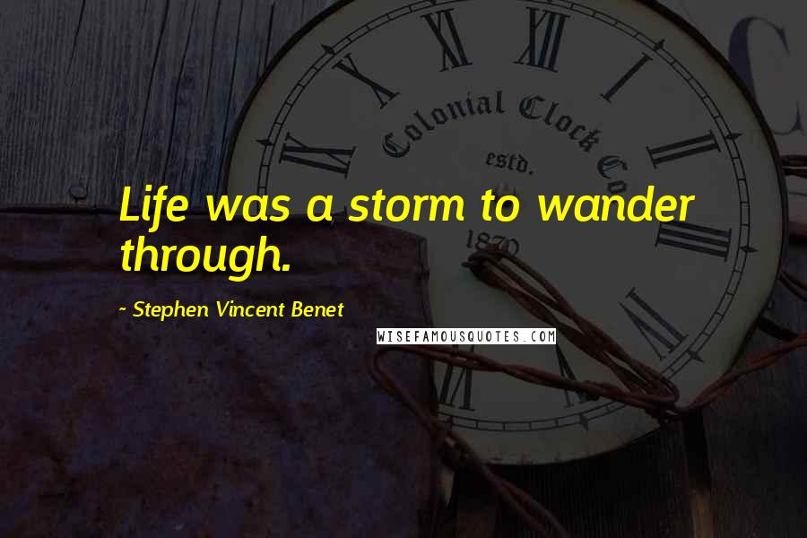 Stephen Vincent Benet Quotes: Life was a storm to wander through.