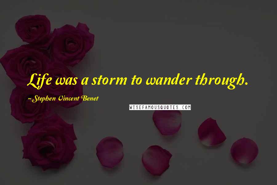 Stephen Vincent Benet Quotes: Life was a storm to wander through.