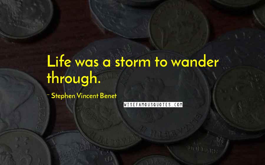 Stephen Vincent Benet Quotes: Life was a storm to wander through.