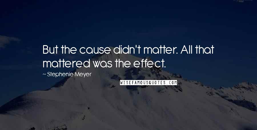 Stephenie Meyer Quotes: But the cause didn't matter. All that mattered was the effect.