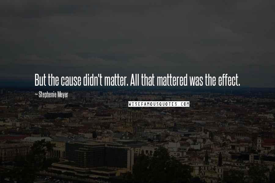 Stephenie Meyer Quotes: But the cause didn't matter. All that mattered was the effect.