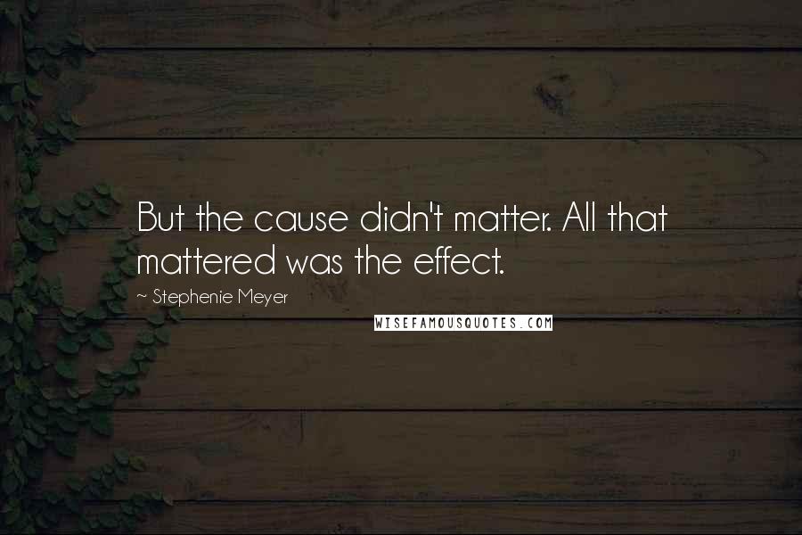 Stephenie Meyer Quotes: But the cause didn't matter. All that mattered was the effect.