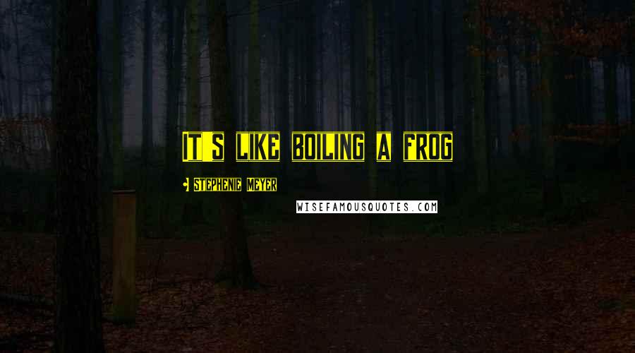Stephenie Meyer Quotes: It's like boiling a frog