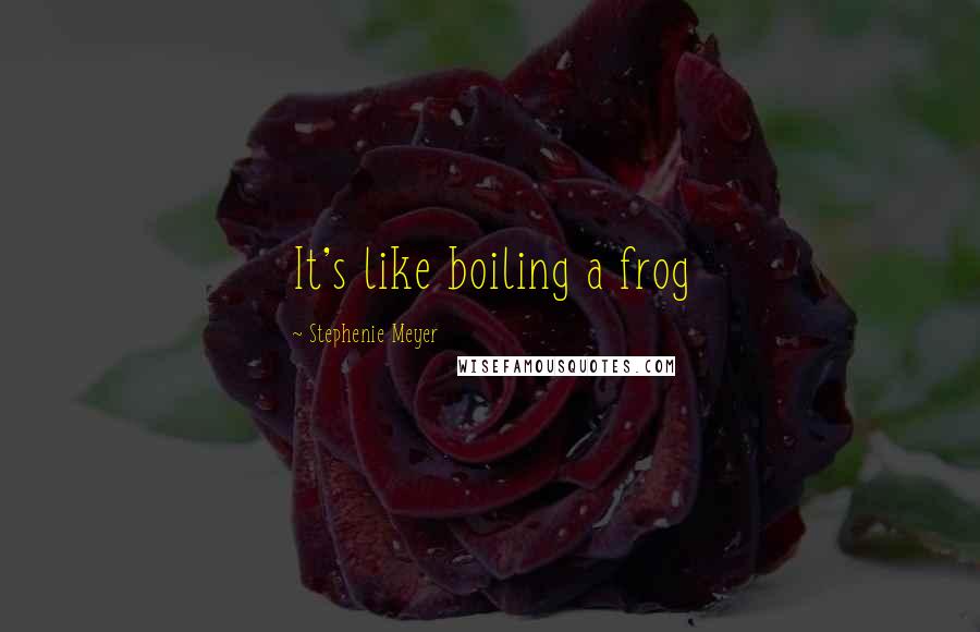 Stephenie Meyer Quotes: It's like boiling a frog