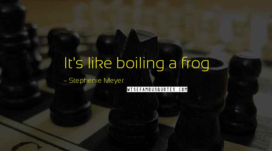 Stephenie Meyer Quotes: It's like boiling a frog