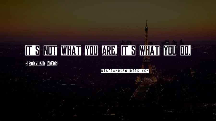 Stephenie Meyer Quotes: It's not what you are. It's what you do.