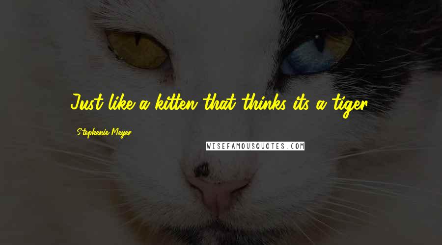 Stephenie Meyer Quotes: Just like a kitten that thinks its a tiger.