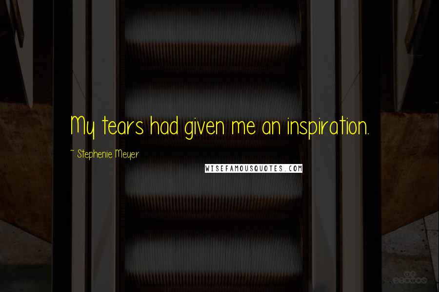 Stephenie Meyer Quotes: My tears had given me an inspiration.