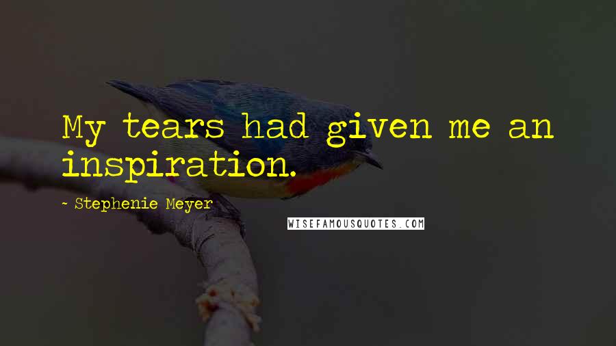 Stephenie Meyer Quotes: My tears had given me an inspiration.