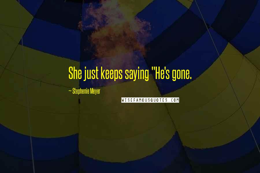 Stephenie Meyer Quotes: She just keeps saying "He's gone.