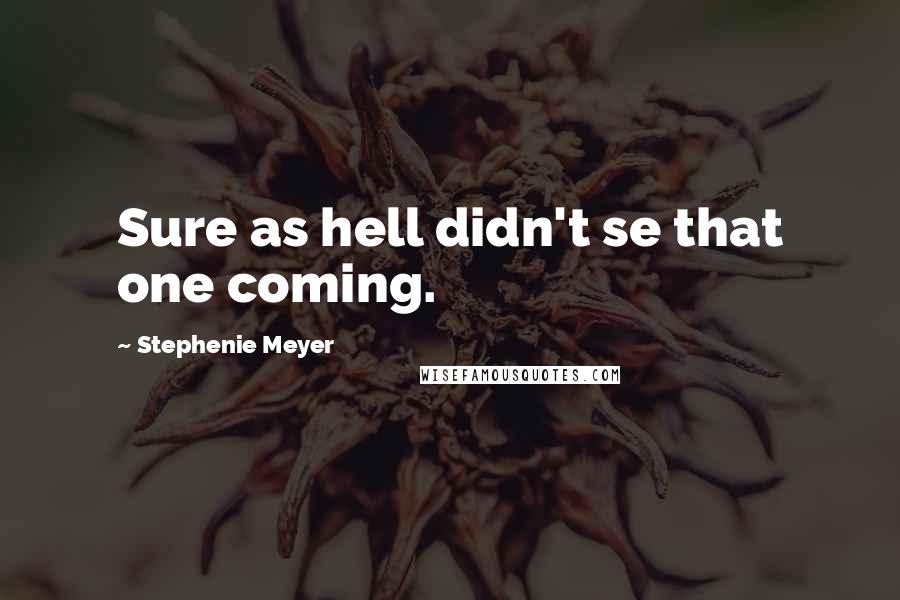 Stephenie Meyer Quotes: Sure as hell didn't se that one coming.