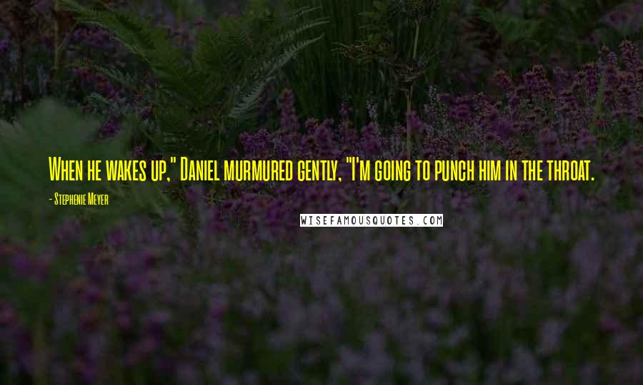 Stephenie Meyer Quotes: When he wakes up," Daniel murmured gently, "I'm going to punch him in the throat.