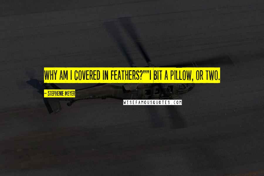 Stephenie Meyer Quotes: Why am I covered in feathers?""I bit a pillow, or two.