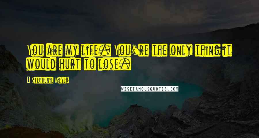 Stephenie Meyer Quotes: You are my life. You're the only thing it would hurt to lose.