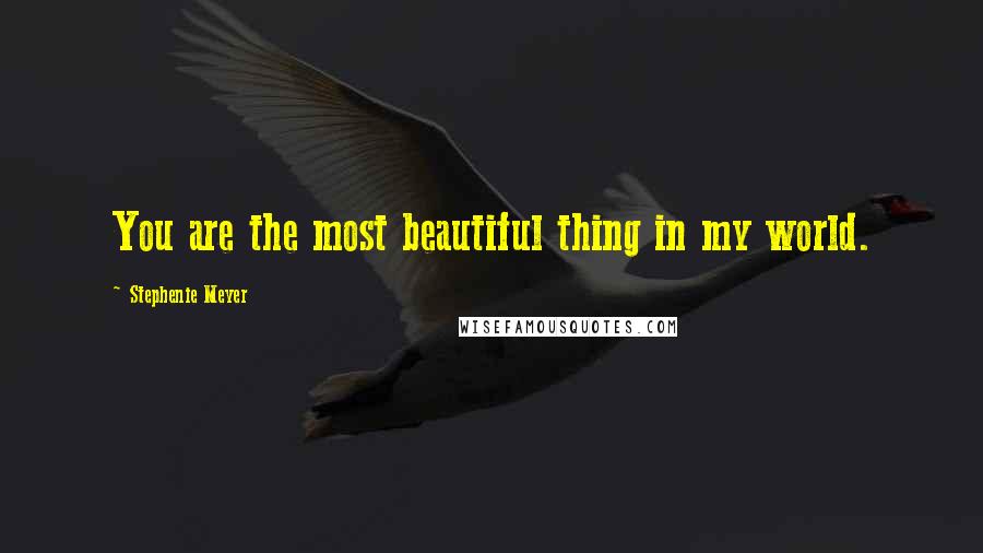 Stephenie Meyer Quotes: You are the most beautiful thing in my world.