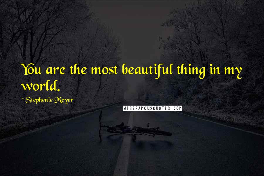 Stephenie Meyer Quotes: You are the most beautiful thing in my world.