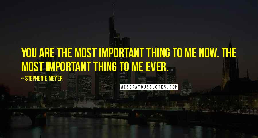 Stephenie Meyer Quotes: You are the most important thing to me now. The most important thing to me ever.