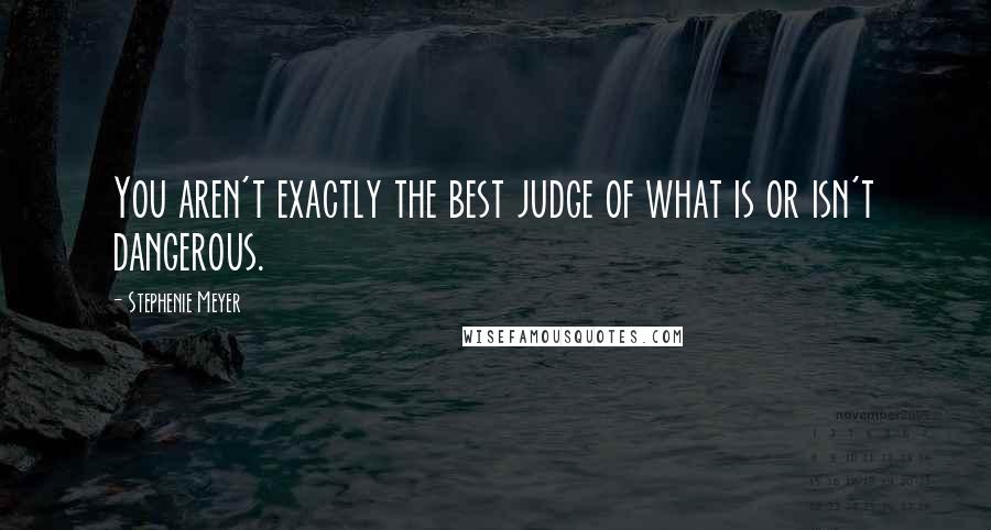 Stephenie Meyer Quotes: You aren't exactly the best judge of what is or isn't dangerous.