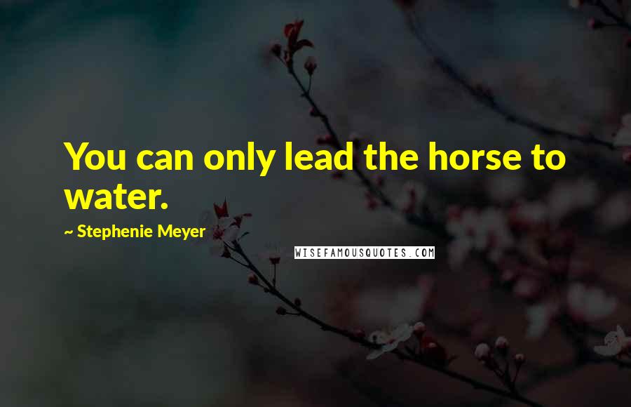 Stephenie Meyer Quotes: You can only lead the horse to water.