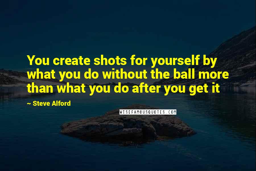 Steve Alford Quotes: You create shots for yourself by what you do without the ball more than what you do after you get it