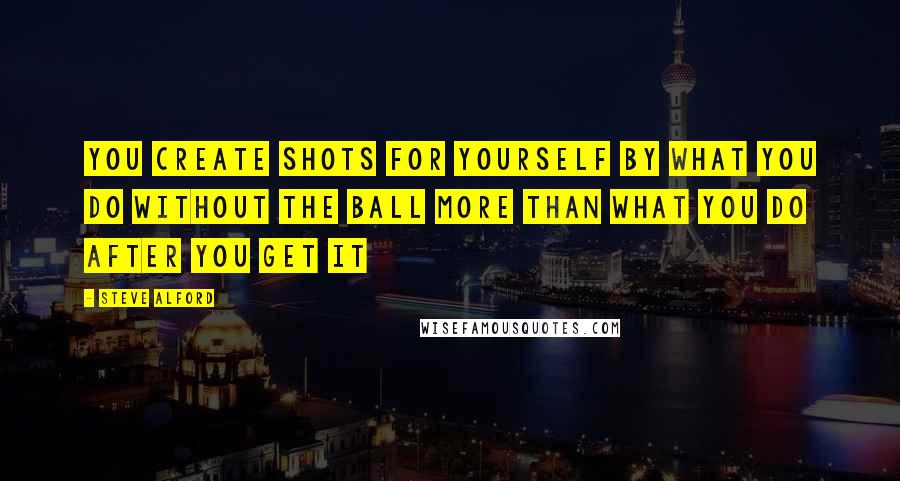 Steve Alford Quotes: You create shots for yourself by what you do without the ball more than what you do after you get it