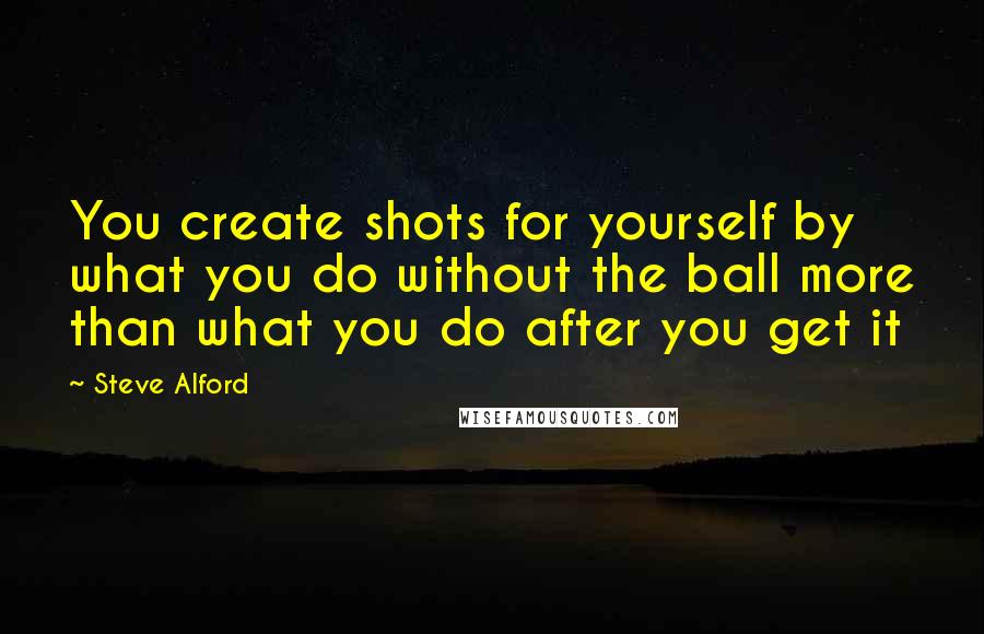Steve Alford Quotes: You create shots for yourself by what you do without the ball more than what you do after you get it
