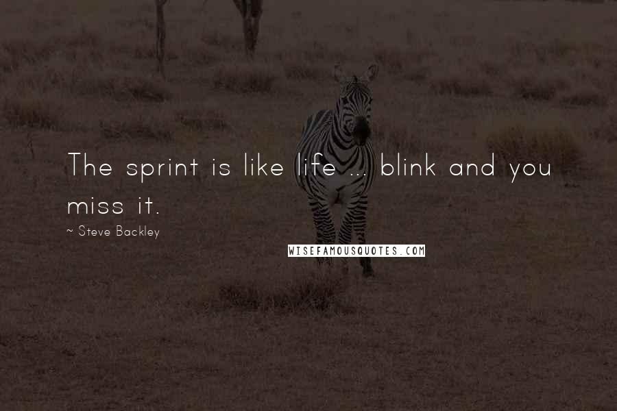 Steve Backley Quotes: The sprint is like life ... blink and you miss it.