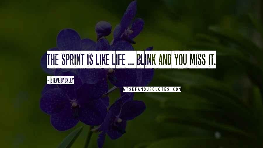 Steve Backley Quotes: The sprint is like life ... blink and you miss it.