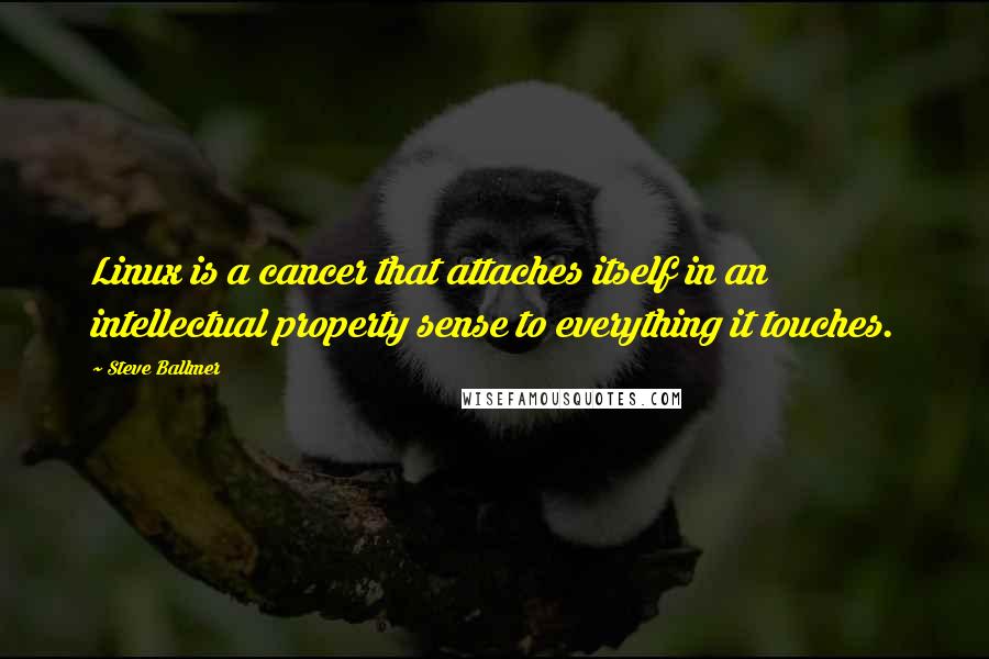 Steve Ballmer Quotes: Linux is a cancer that attaches itself in an intellectual property sense to everything it touches.