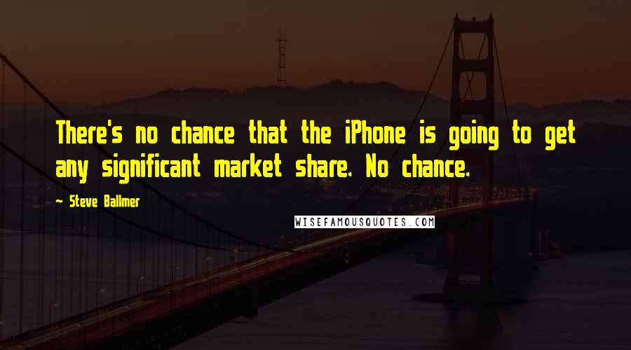 Steve Ballmer Quotes: There's no chance that the iPhone is going to get any significant market share. No chance.