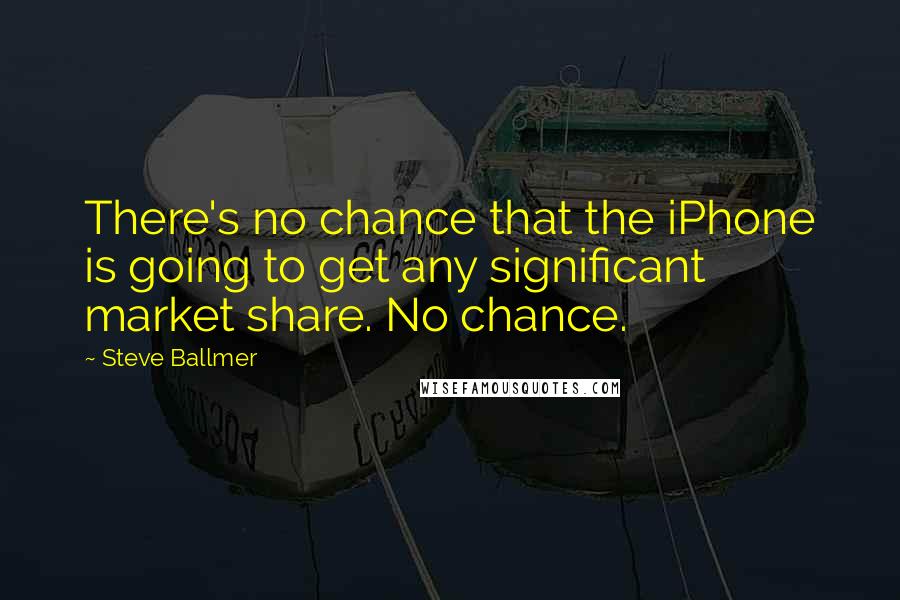 Steve Ballmer Quotes: There's no chance that the iPhone is going to get any significant market share. No chance.