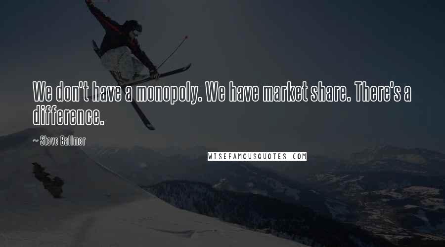 Steve Ballmer Quotes: We don't have a monopoly. We have market share. There's a difference.