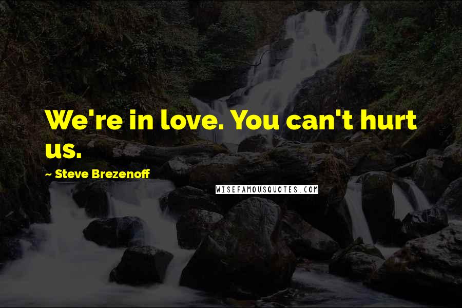 Steve Brezenoff Quotes: We're in love. You can't hurt us.