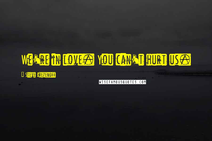 Steve Brezenoff Quotes: We're in love. You can't hurt us.