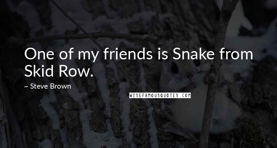 Steve Brown Quotes: One of my friends is Snake from Skid Row.