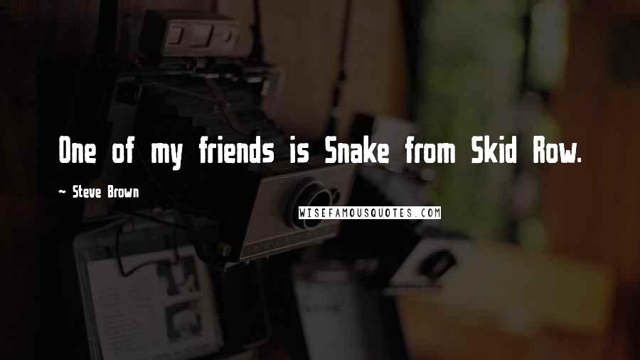 Steve Brown Quotes: One of my friends is Snake from Skid Row.