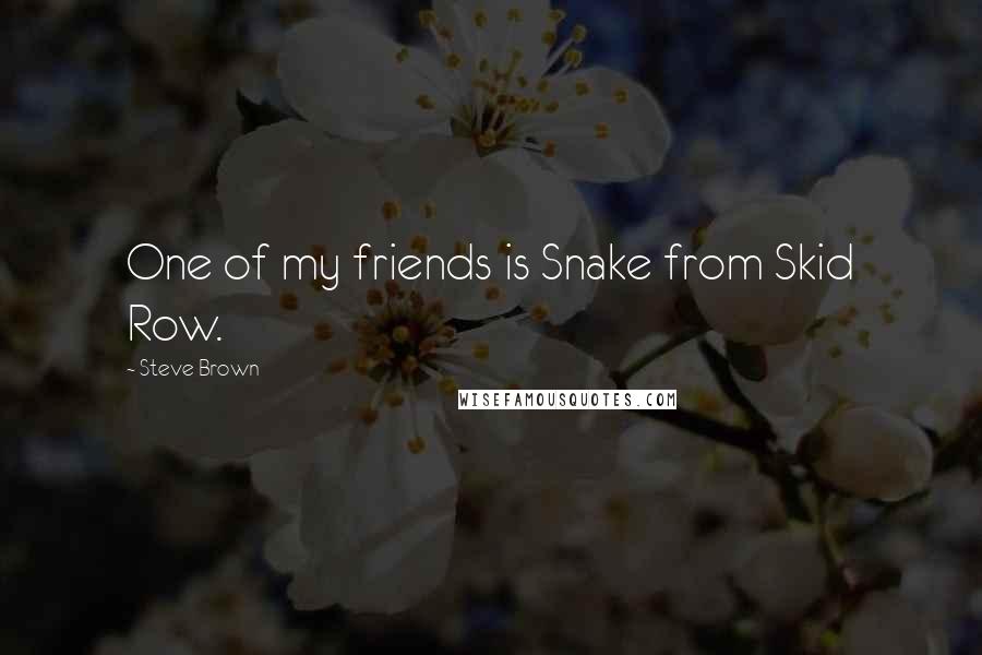 Steve Brown Quotes: One of my friends is Snake from Skid Row.
