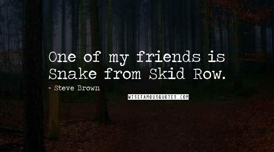 Steve Brown Quotes: One of my friends is Snake from Skid Row.