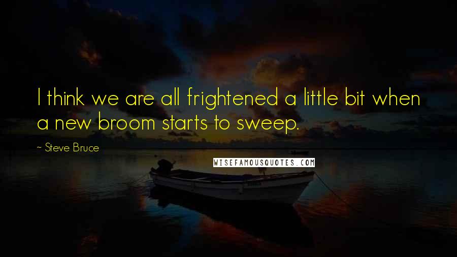 Steve Bruce Quotes: I think we are all frightened a little bit when a new broom starts to sweep.