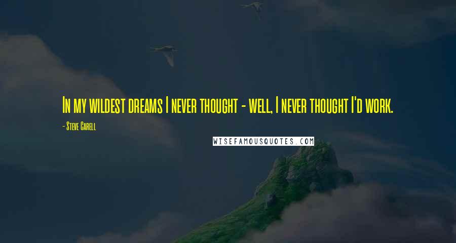 Steve Carell Quotes: In my wildest dreams I never thought - well, I never thought I'd work.